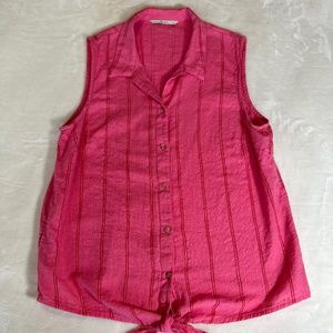 TU Woman Pink Striped Sleeveless Top Size 14